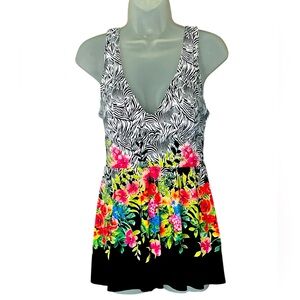 Johnny Was Black & White One Piece Swimsuit